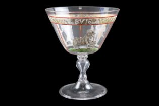 A fine old historistmus / reproduction late 15th / early 16th Century French enamelled glass goblet,