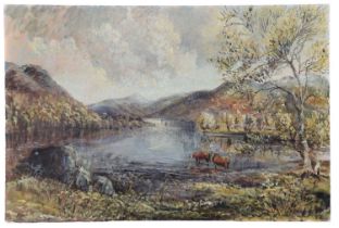 Juliet M Telford (20th Century), "Ullswater: Near Glenridding", a picturesque, Lakeland scene with