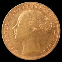 A Victorian 1880 gold sovereign coin