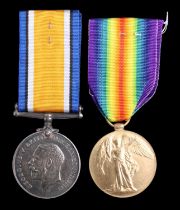 British War and Victory medals to 1182 Pte T J Wilson, Border Regiment