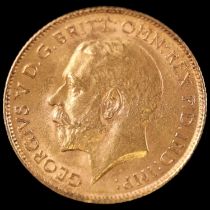 An Edwardian 1913 gold half sovereign coin