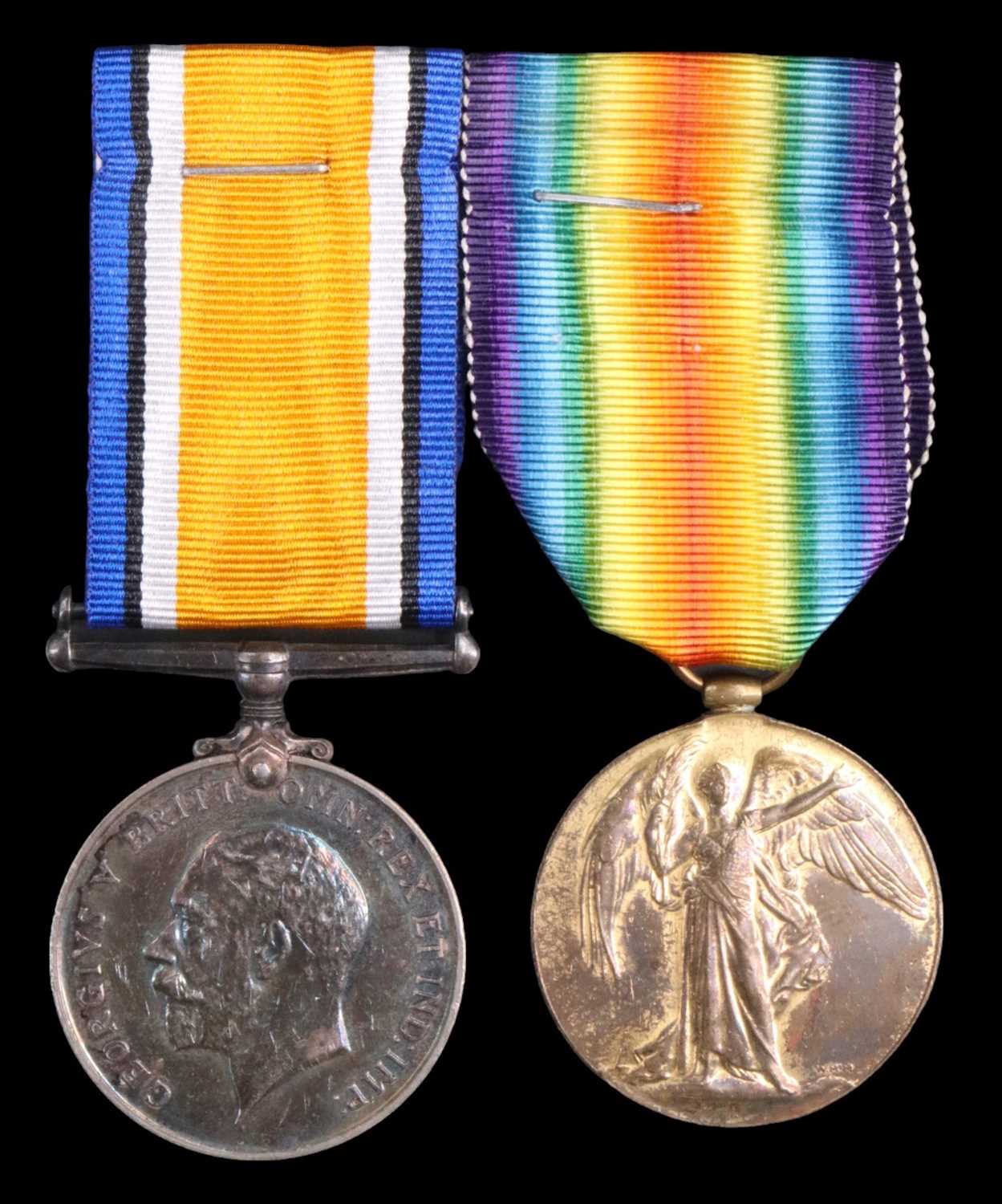 British War and Victory medals to 19496 Pte G G Robson, Border Regiment