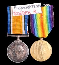 British War and Victory medals to 25206 Pte W Watson, Border Regiment