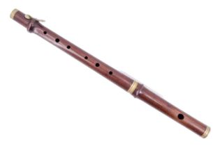 A late 19th Century nickel mounted rosewood Bb fife by J Highman of Strangeways Manchester, length
