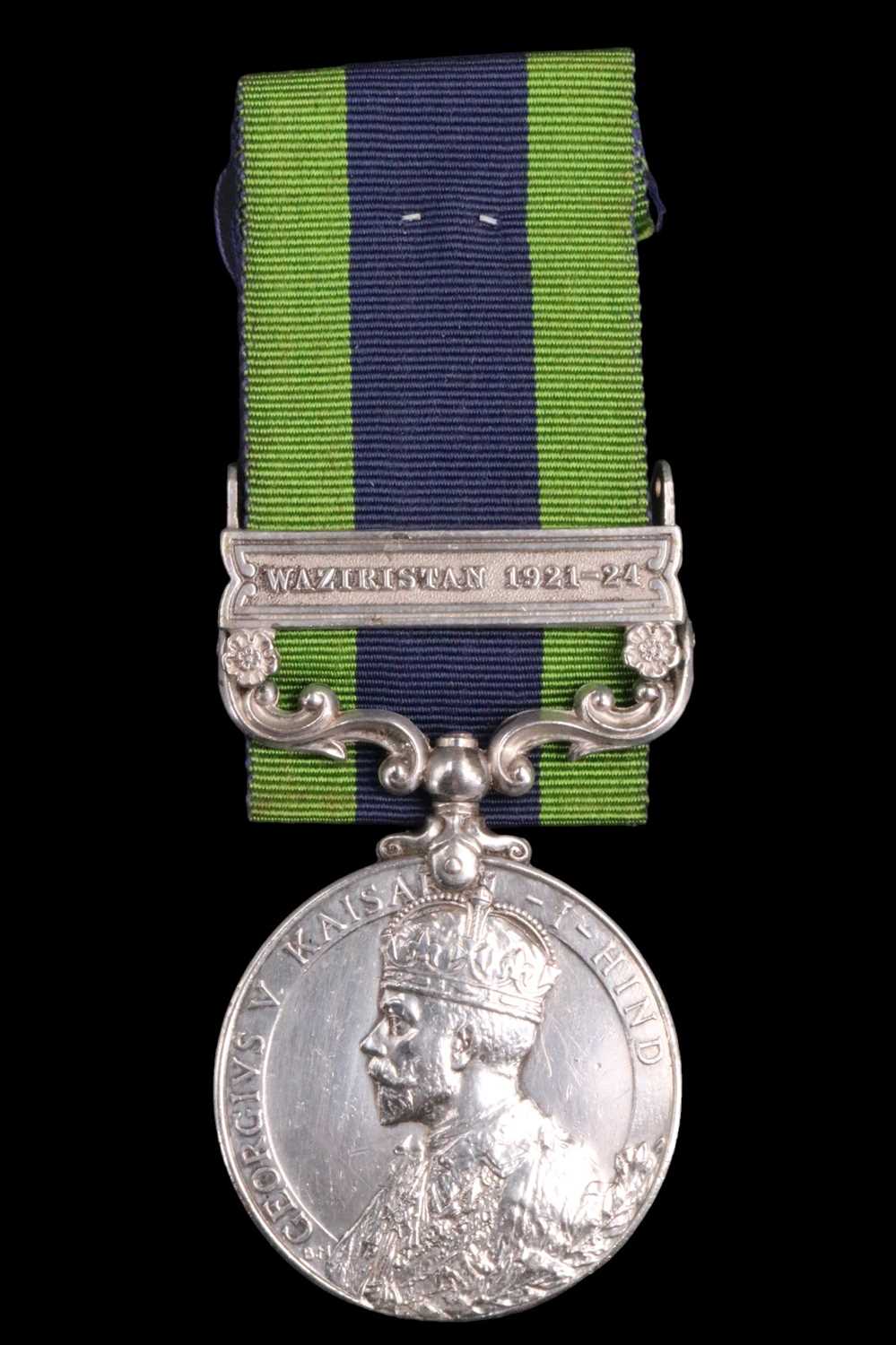 An India General Service Medal with Waziristan 1921-24 clasp to Pte J Weir, Border Regiment