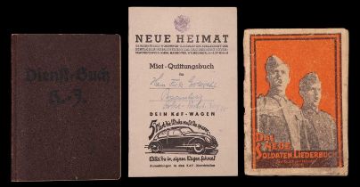 German Third Reich Hitler Youth un-issued Dienstbuch with original covers, printed WW2 German army