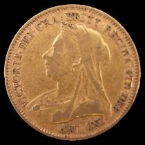 A Victorian 1894 gold half sovereign coin