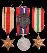 Three Second World War British campaign medals together with a Dunkirk Medal