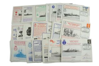 A good collection of Royal Navy first day stamp covers, being autograph signed with Second World War