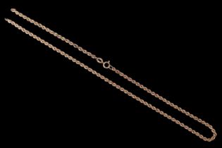 A 9 ct gold rope-link neck chain, Sheffield, 1979, 4.43 g, 40 cm, (a/f)