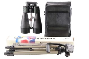 A set of Visionary HD 20x80 binoculars in original carton with travel bag, together with a boxed