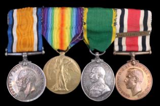 A Great War medal group to 97 [BW and V] / 2000017 [TFE] Section Commander Rodger Woof, Border