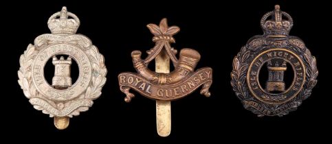 Isle of Wight Rifles and Royal Guernsey Light Infantry cap badges