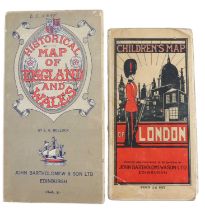 Two mid 20th Century cloth-backed maps by John Bartholomew & Son Ltd comprising "The Historical