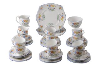 A 1930s Royal Albert floral tea set, Reg no 749633