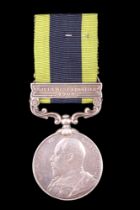 An India General Service Medal to 7584 Pte J Connor, 1st Battalion Warwickshire [?] Regiment