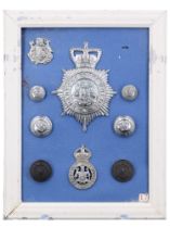 A collection of Bradford City Police badges and insignia