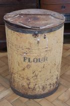 A late 19th / early 20th Century flour bin, height 60 cm