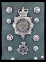 A collection of British Transport Police badges and insignia