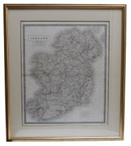 A late 19th / early 20th Century map of Ireland, pen-lined engraving, published by John Johnstone in