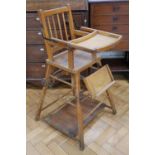 A late 19th / early 20th Century child's metamorphic high chair, 93 cm