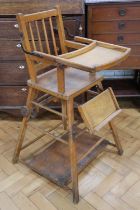 A late 19th / early 20th Century child's metamorphic high chair, 93 cm
