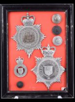 A collection of Sheffield City Police badges and insignia