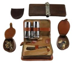 Gentleman's dressing accessories including white-metal, gilt-metal and Shell Oil cufflinks, two