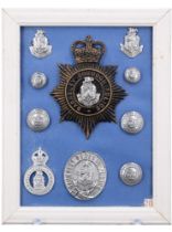 A collection of Barnsley Borough Constabulary / Police badges and insignia