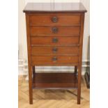 A George V Lidstone patent mahogany music cabinet, 52 cm x 37 cm x 90 cm