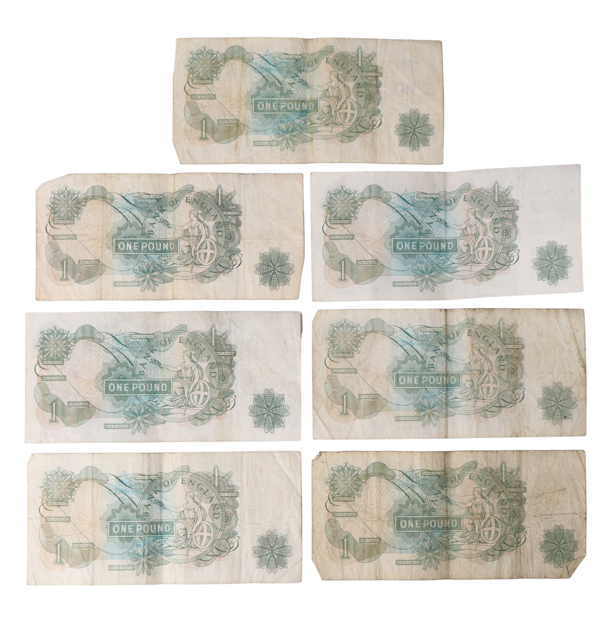 A group of GB Bank of England one pound banknotes comprising one Hollom and six Fforde together with - Image 11 of 14