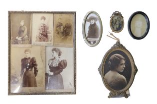 A small quantity of framed cabinet cards, cartes des visites and portrait photographs portraying