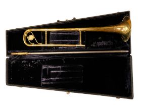 A cased Lincoln trombone