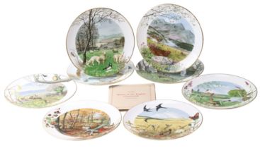 Eight Royal Worcester "Scenes of the English Countryside" collectors plates by Peter Barrett