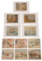 Bessie Nancy Parker (1872-1961) Nine studies from "Arctic Orphans", circa 1920, lithographic prints,