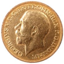 A George V 1925 gold sovereign coin
