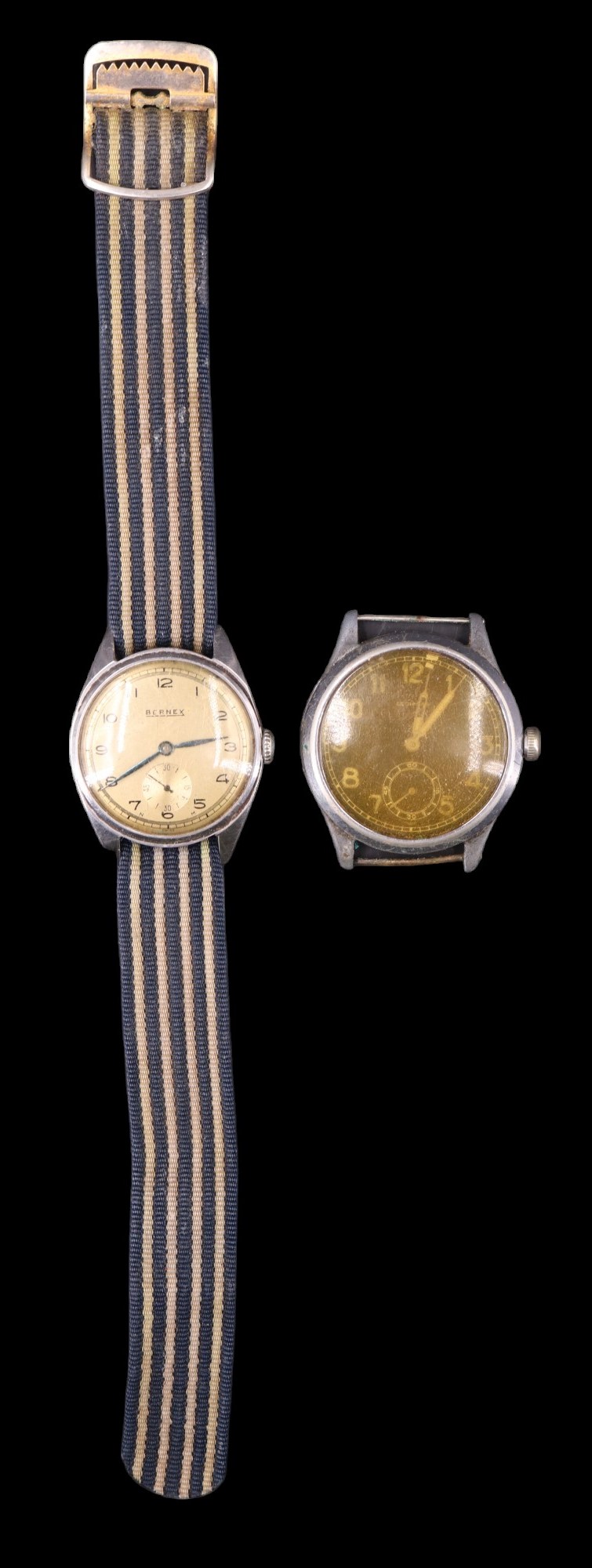 A 1940s Leonidas military style wristwatch, 36 mm, (running when catalogued, accuracy and