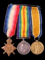 A 1914-15 Star, British War and Victory Medals to 23279 Pte A E Humphrey, Border Regiment