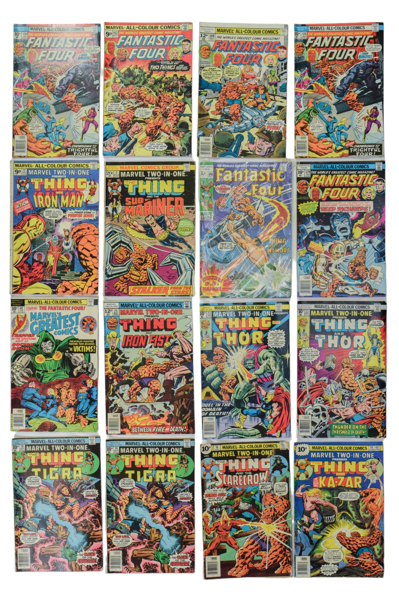 A group of 1970s Marvel comic books comprising "Fantastic Four", (October 1970 - September 1975) and