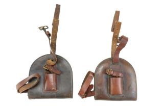 A pair of cavalry combined sword frog and horseshoe pouches