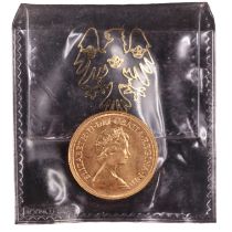 A 1981 gold sovereign coin