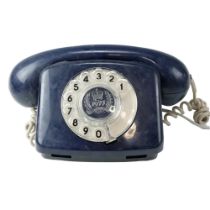 A QEll commemorative 1970s / 1980s rotary dial compact telephone