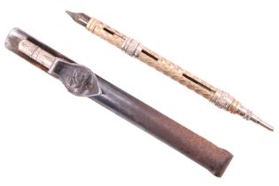 A late 19th / early 20th Century combination dip pen and propelling pencil together with a silver
