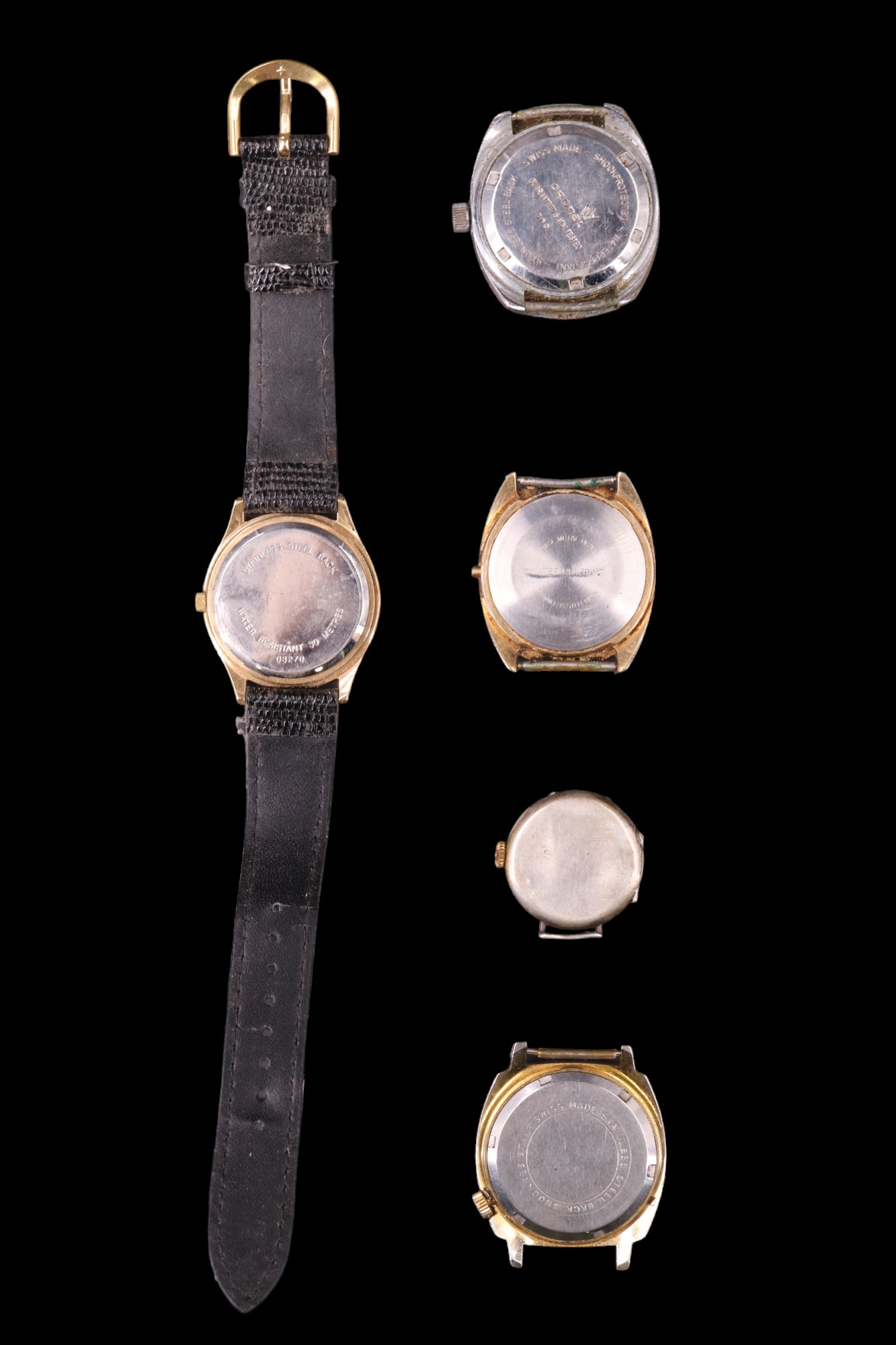 Five wristwatches, comprising a Cronel having a 21-jewel crown-wound movement, a silver 1920s - Image 2 of 2