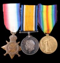 A 1914-15 Star, British War and Victory medals to 18810 Pte E Wray, Border Regiment