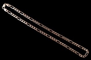 A 9 ct gold faceted fetter-link neck chain, 6 mm, 48 cm, 18.7 g