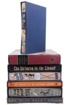 Seven Folio Society publications in slip cases, including Frances Wood, "The Silk Road", 2002;