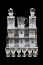A pair of Stuart Crystal traditional spirit decanters together with four Stuart tumblers, two