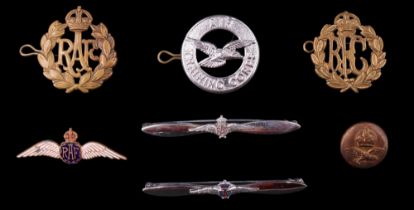 Royal Flying Corps, RAF and related cap badges and sweetheart brooches etc