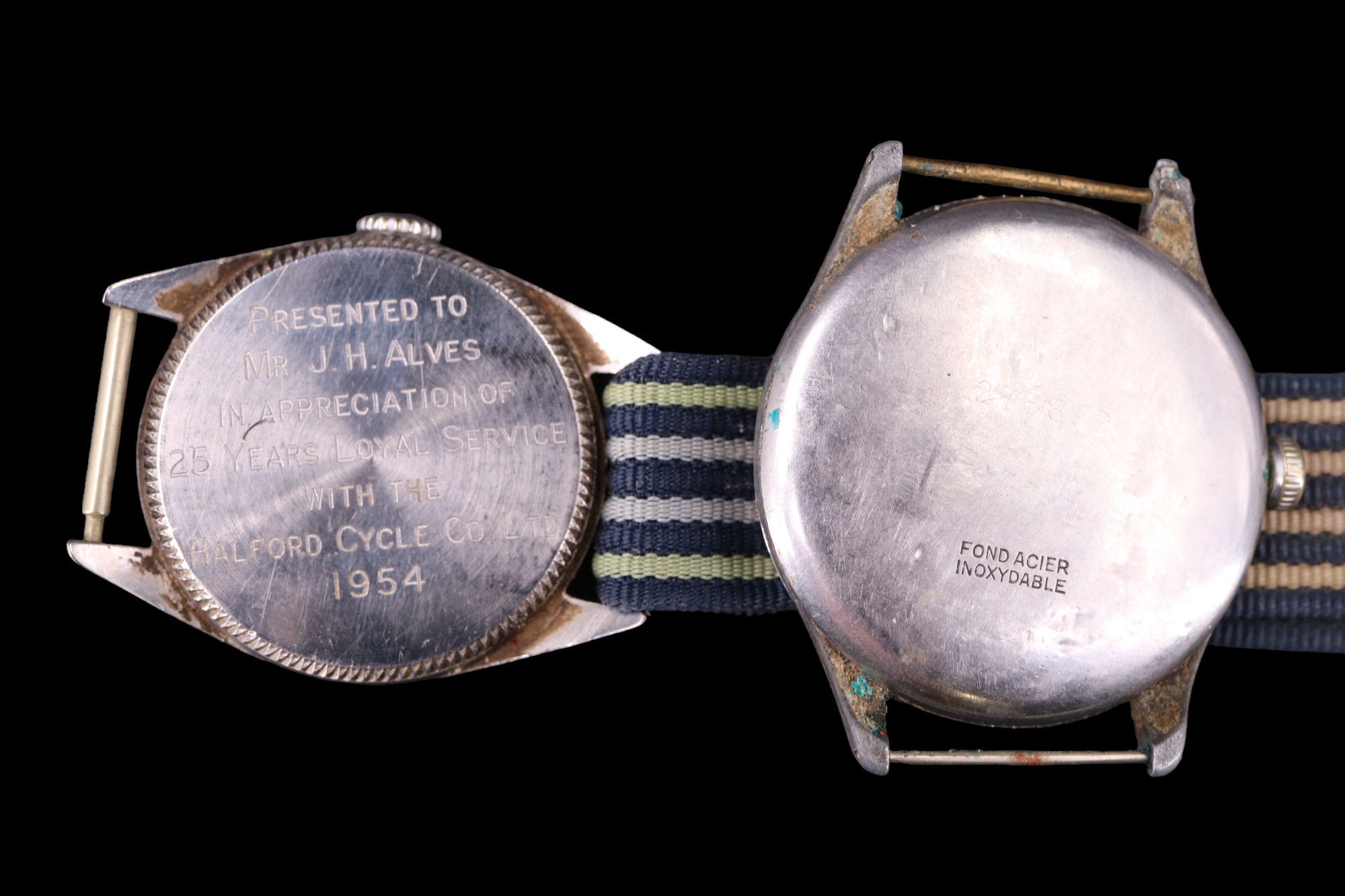 A 1940s Leonidas military style wristwatch, 36 mm, (running when catalogued, accuracy and - Image 3 of 3
